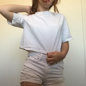 White cropped tee